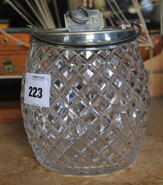 Plated / glass biscuit barrel